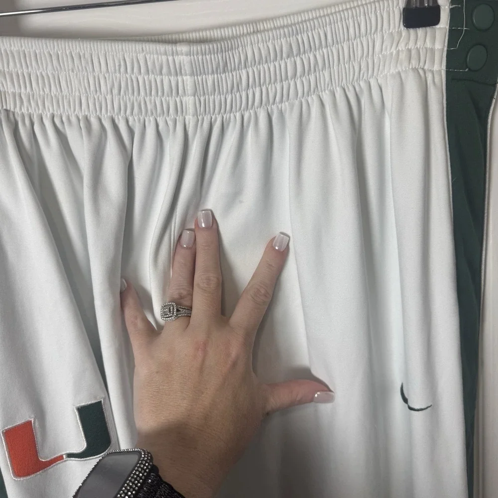 MIAMI HURRICANES TEAM ISSUED USED WHITE NIKE BUTTON‎ DOWN PANTS SIZE Xxl 2x VTG